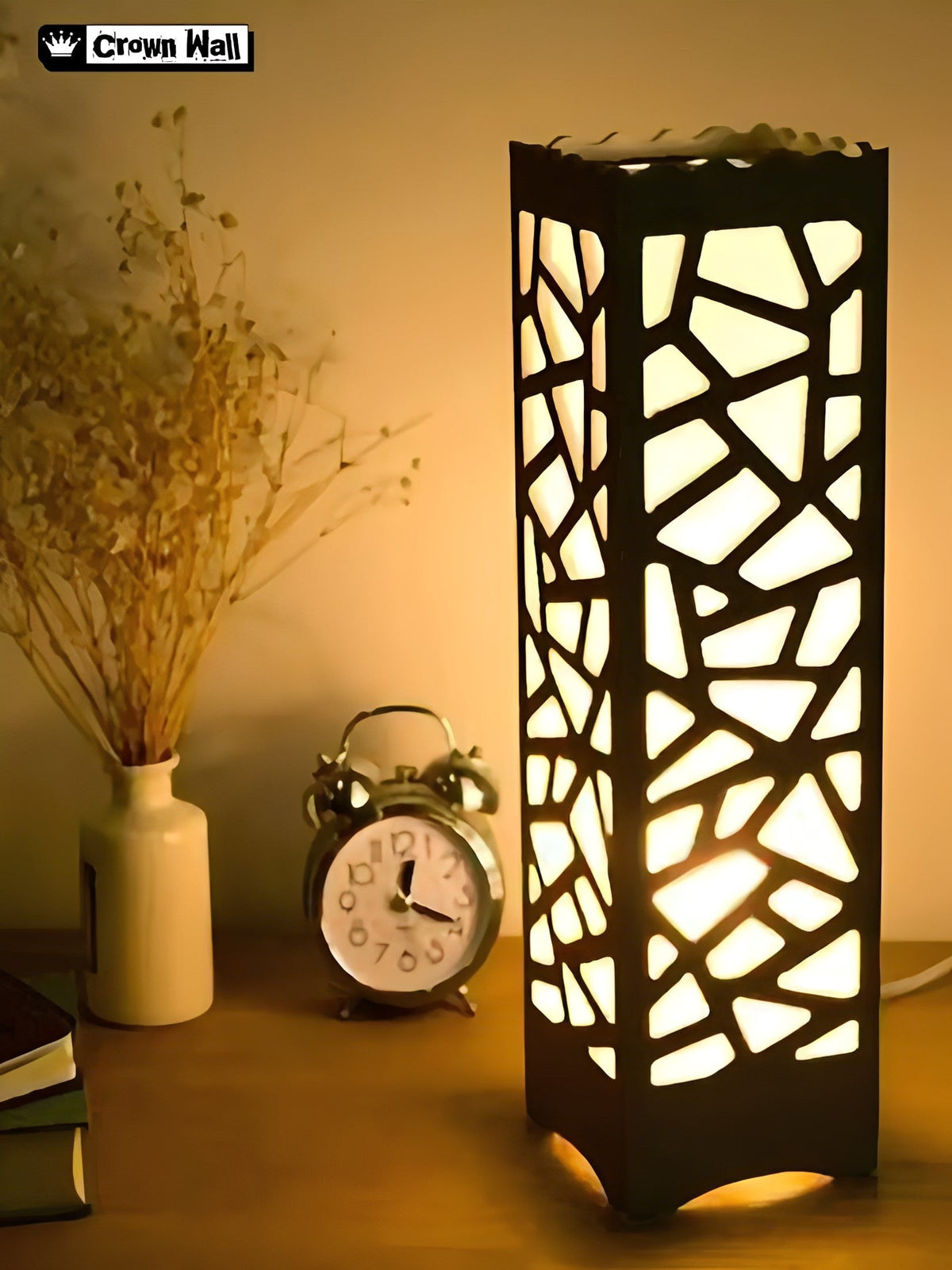 3D Wooden Lamp CrownWall 