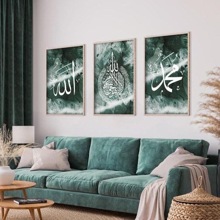 Set of 3 Islamic Wall Art CrownWall 