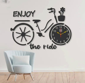 Crown Wall 3D bicycle style Wooden Clock CrownWall 